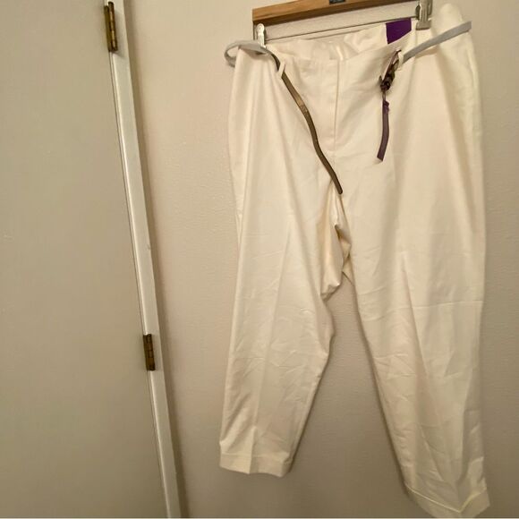 Lane Bryant white crop trousers pants ankle double stretch weave plus size 18 - Picture 3 of 15